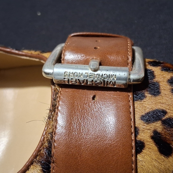 Michael Kors Leopard Print Flats with Brown and Black Accents - Picture 4 of 6